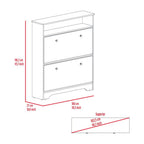 Shoe Rack Dublin, One Open Shelf, Two Extendable Cabinets, Light Oak / White Finish - Grand Goldman Shop