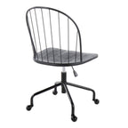 Adjustable High Back Office Chair in Black Metal and Black Wood | Premium Home Decor - Grand Goldman