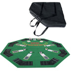 INO Design 48' Folding Poker Tabletop for 8-Player Texas Holdem Octagon Casino Game Portable Layout Mat Green | Premium Home 