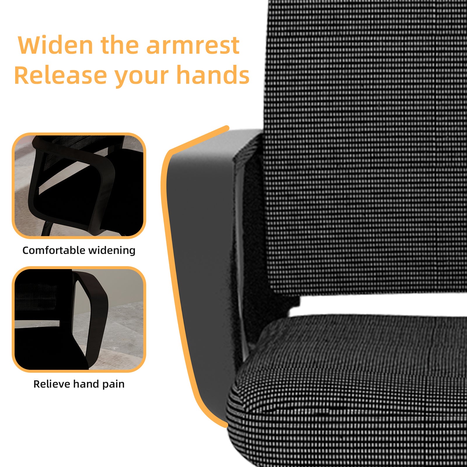 Minimalist Modern Office Chair with Metal Frame, Soft Cushion, Mesh Backrest, Black, for Home & Office Use | Premium Home Dec