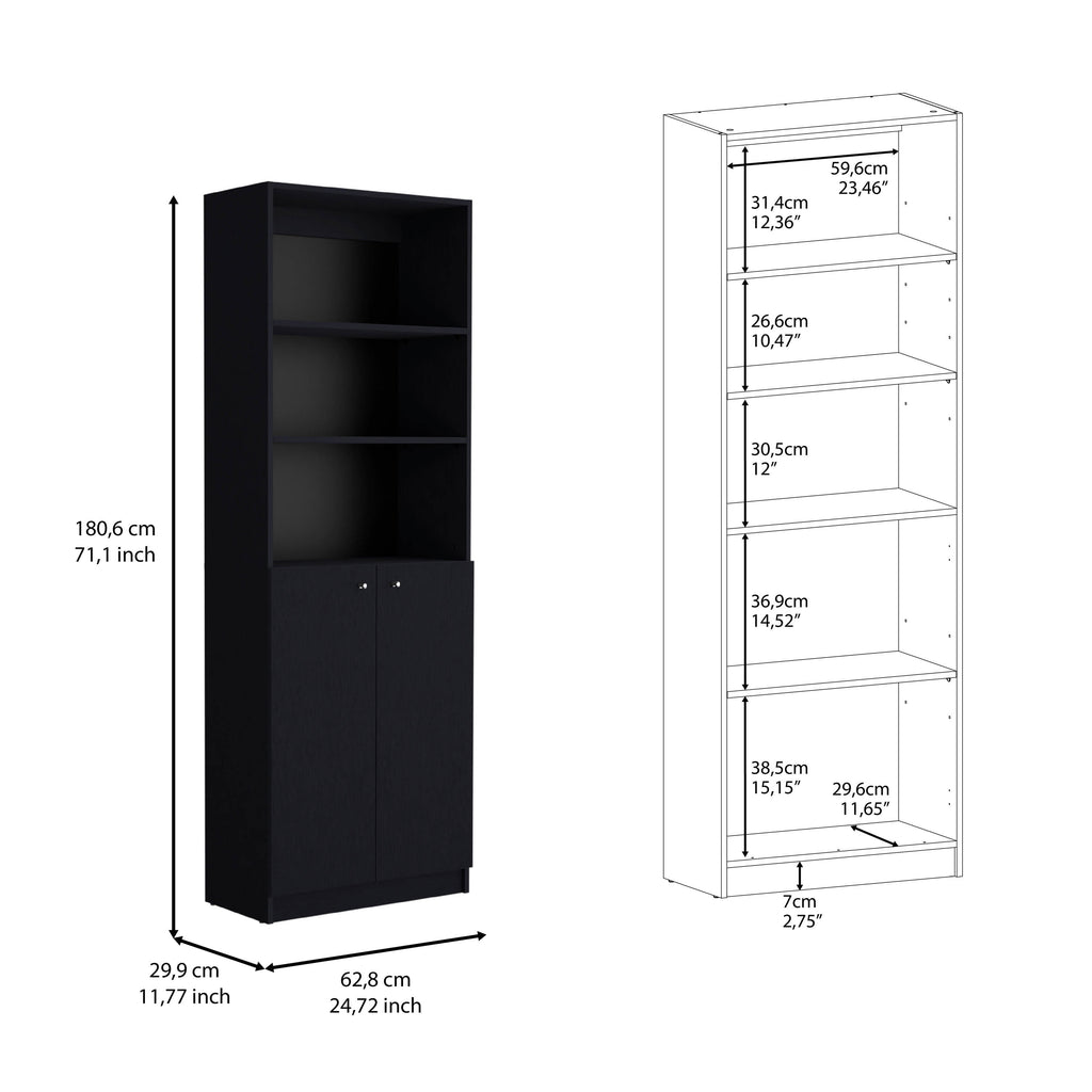 Dupree 2 Piece Home Bookcase set, 49' Wide with 9 Shelves ,  Living Room  Black - Grand Goldman