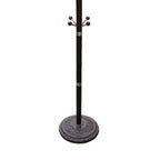 73' Tall Chrome and Wood Coat Rack, Espresso finish - Grand Goldman Shop