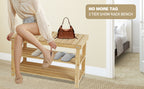 Hofitlead 27.5' Shoe Rack Solid Wood Shoe Bench, 3-Tier Shoe Organizer for Entryway Hallway(Light Brown) - Grand Goldman Shop