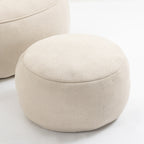 Bedding Bean Bag Sofa Chair with High-Pressure Foam and Footrest, Beige Microfiber - Grand Goldman Shop