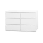 Modern White 6 Drawer Dresser, Wave Panel Drawer Fronts, Storage Cabinet, Versatile Chest of Drawers for Bedroom, Living Room - Sleek & Spacious Home Storage Solution - Grand Goldman Shop