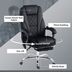 Vinsetto Executive Massage Office Chair, Heated Computer Desk Chair with Adjustable Height and Footrest, Black | Premium Home