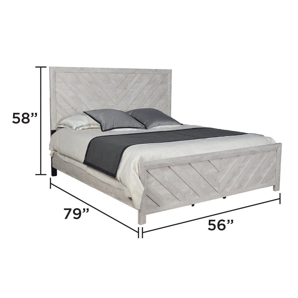 DENVER Modern Full 5PC Bedroom Set Made with Wood in Natural Finish, Full Size Bed & Storage Furniture - Grand Goldman Shop