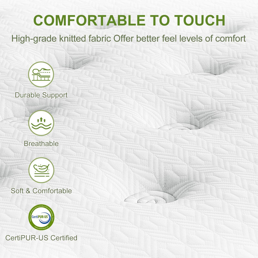 14' King Hybrid Mattress with Gel Memory Foam and Pocket Springs - Grand Goldman Shop