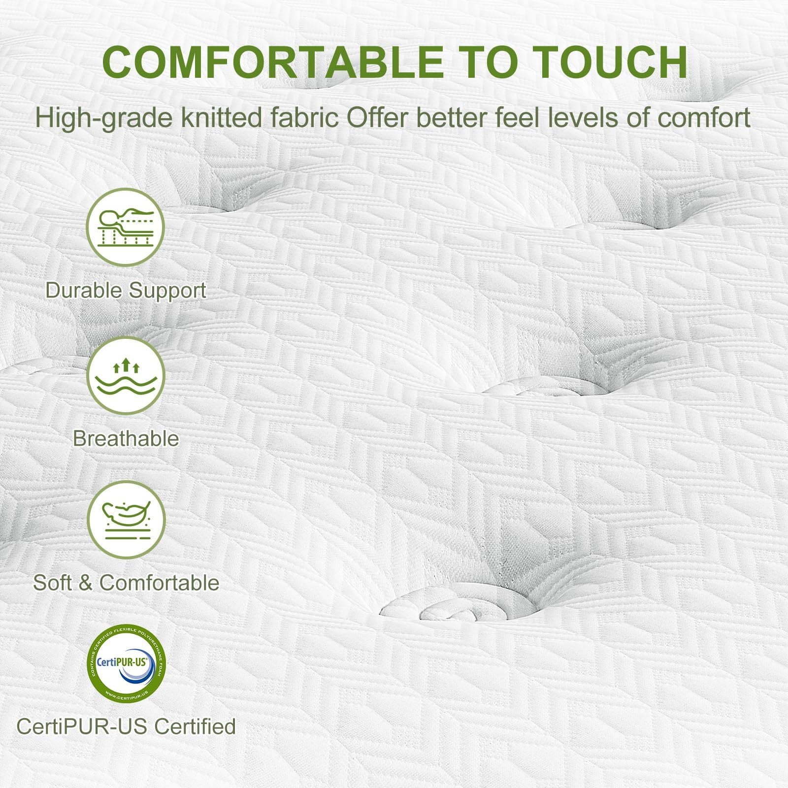 14' King Hybrid Mattress with Gel Memory Foam and Pocket Springs - Grand Goldman Shop