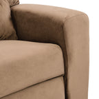 Sally Deluxe Kids Recliner Chair with Cup Holder and Footrest in Brown Velvet, 21.26 x 16.93 x 26.38 inches | Premium Home De