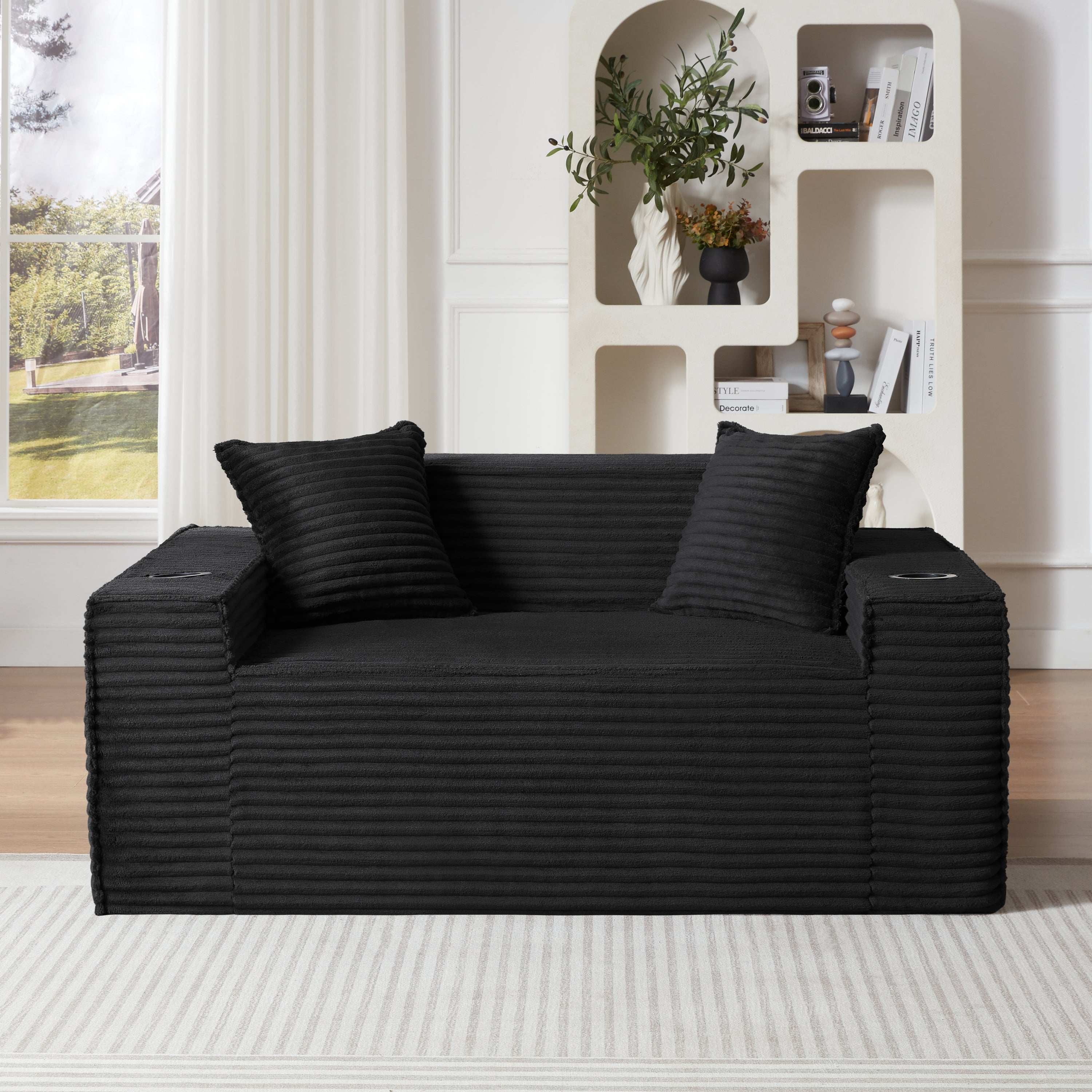 2Seater Sofa Boneless Couches,No Assembly Needed, Modern Sofa for Compact Living Rooms, Apartments, and Offices - Grand Goldman Shop