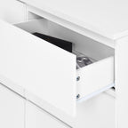 9 Drawer Dresser with No Handle Design, Modern White Matte Wood Dresser for Bedroom, Storage Chest of Drawers for Living Room, Hallway, Entryway - Grand Goldman Shop