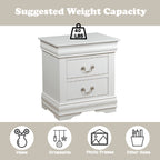 Louis Philippe White Finish 2PCS Bedroom Set (E. King) - Grand Goldman Shop