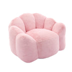 Lotus Style Compression Sofa Adult Bean Bag with Pull Ring in Pink Plush, 43.7 x 39.76 x 26.77 inches, No Installation Required - Grand Goldman Shop