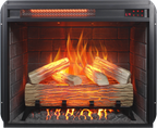 23 inch Infrared  heating electric fireplace insert, with log set & realistic flame, remote control with timer, overheating protection - Grand Goldman Shop