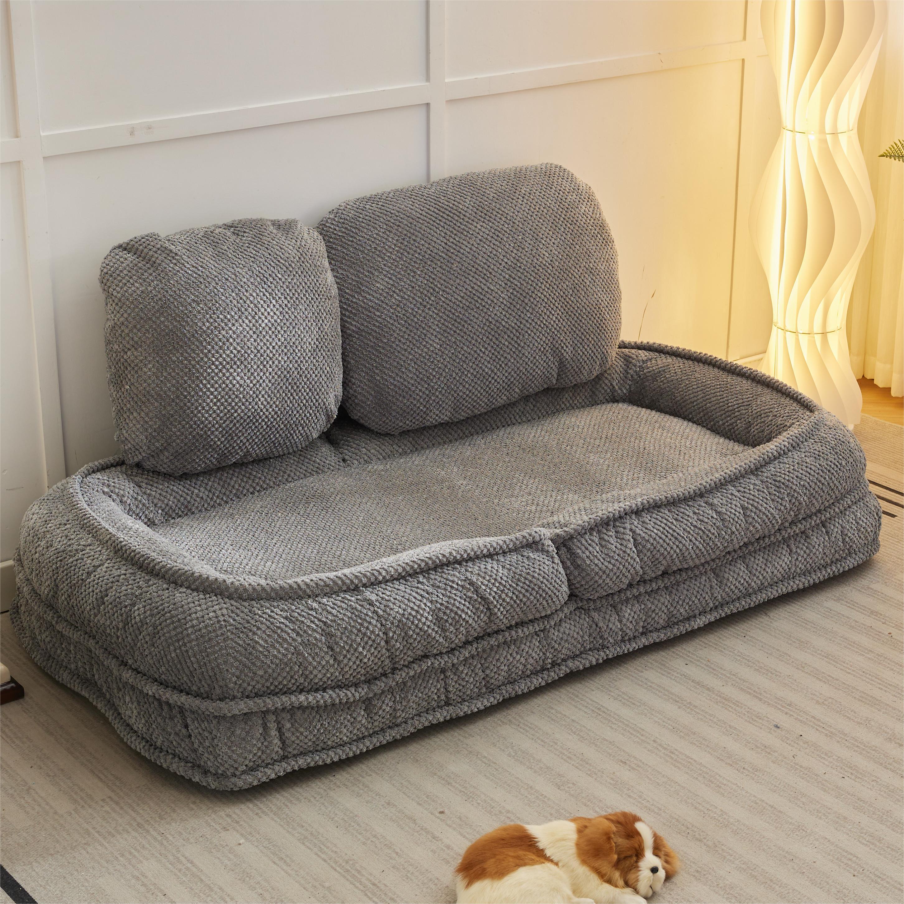 [VIDEO provided] Human Dog Bed ,Lazy Sofa Couch ,5 Adjustable Position,sit,sleep,fold,suit to put in bedroom, living room ,Space Saving Design,Gray - Grand Goldman Shop
