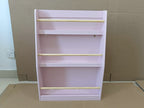 3-Tier Kids Book Shelf, Pink MDF & Pine Wood Storage Rack for Bedrooms, Playrooms, and Classrooms - Grand Goldman