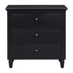 U_STYLE 28''painted Nightstand with 3 Drawers and Smooth Gliding Rails ,Simple Bedside Cabinet with Metal handle, Minimalist Sofa Side Table with rubber legs for Bedroom Sofa Couch Office - Grand Goldman Shop