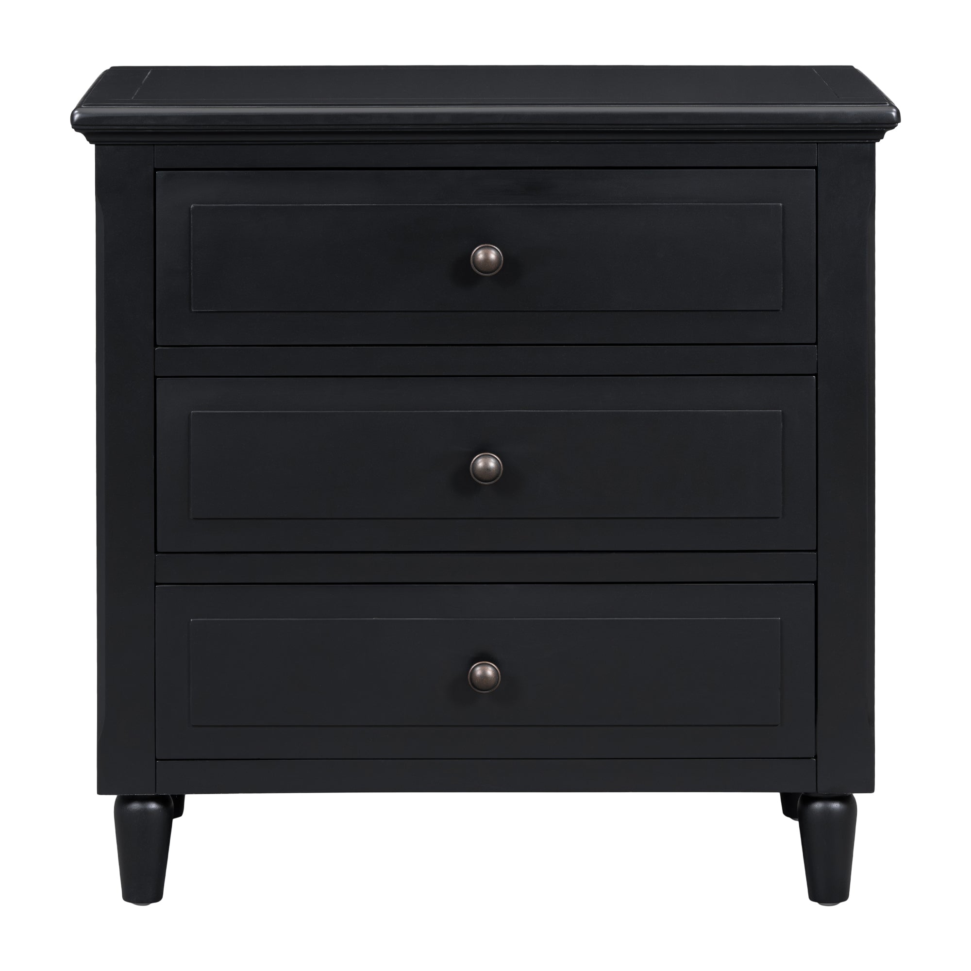 U_STYLE 28''painted Nightstand with 3 Drawers and Smooth Gliding Rails ,Simple Bedside Cabinet with Metal handle, Minimalist Sofa Side Table with rubber legs for Bedroom Sofa Couch Office - Grand Goldman Shop