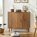 Farmhouse Style Sideboard Buffet Cabinet with Storage, Walnut Wood Coffee Bar Cabinet, 31.5' W - Grand Goldman Shop