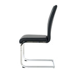 Modern Dining Chairs with Faux Leather Padded Seat Dining Living Room Chairs Upholstered Chair with Chrome Metal Legs Design for Kitchen, Living, Bedroom, Dining Room Side Chairs Set of 4 - Grand Goldman Shop