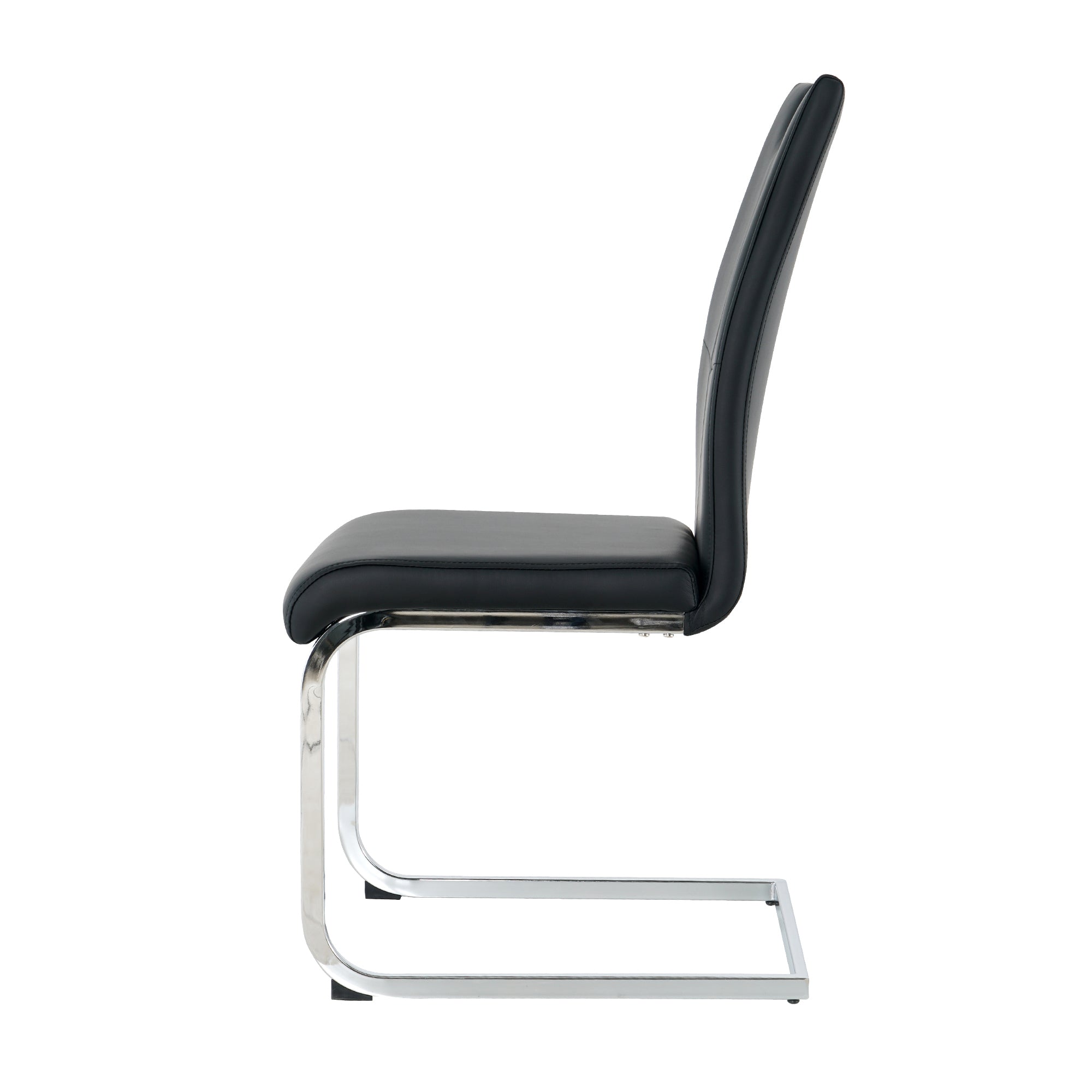 Modern Dining Chairs with Faux Leather Padded Seat Dining Living Room Chairs Upholstered Chair with Chrome Metal Legs Design for Kitchen, Living, Bedroom, Dining Room Side Chairs Set of 4 - Grand Goldman Shop
