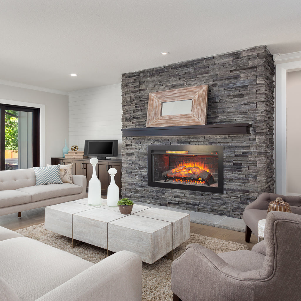 36 inch Infrared Electric Fireplace with Removable Trim kit Insert, Touch Panel Home Decor Heater - Grand Goldman Shop
