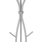Coat Rack, Hall Tree, Free Standing, 11 Hooks, Entryway, 74'h, Bedroom, Grey Metal, Contemporary, Modern - Grand Goldman Shop