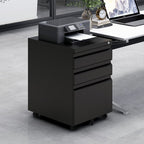 3-Drawer Mobile File Cabinet with Lock, 5 Wheels (2 Brakes + Anti-Tip),Cold Rolled Steel Fully Assembled Metal Filing Cabinet