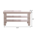 Pina Quality Solid Wood Shoe Bench, White Finish - Grand Goldman Shop
