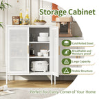 NO LOCK, Metal Storage Cabinet with 2 Doors and 2 Adjustable Shelves, Steel Storage Cabinet, Metal File Cabinet for Home Offi