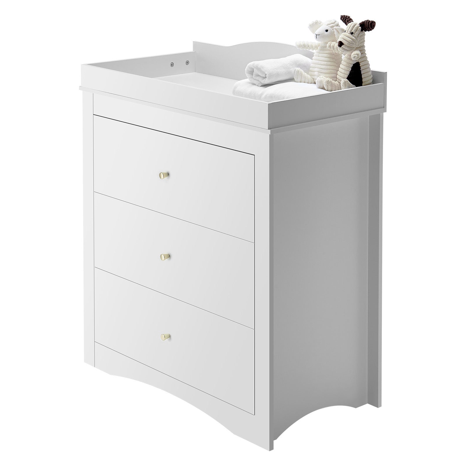 Changing Table Dresser Baby Diaper Change Station with 3 Drawers White | Premium Home Decor - Grand Goldman