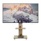 TV Stand with Shelf for Living Room, Bedroom,Offices,Mobile TV Cart for 32-75 inches,Floor Stand with Mount on Lockable Wheels,Natural - Grand Goldman Shop