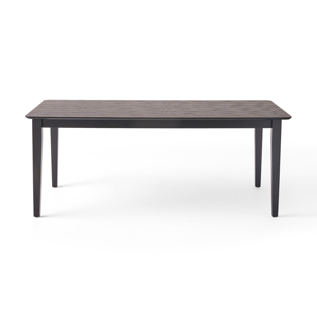 Farmhouse Charm Dining Table with Square Leg Black Solid Wood and MDF 76x35.5 inches - Grand Goldman Shop