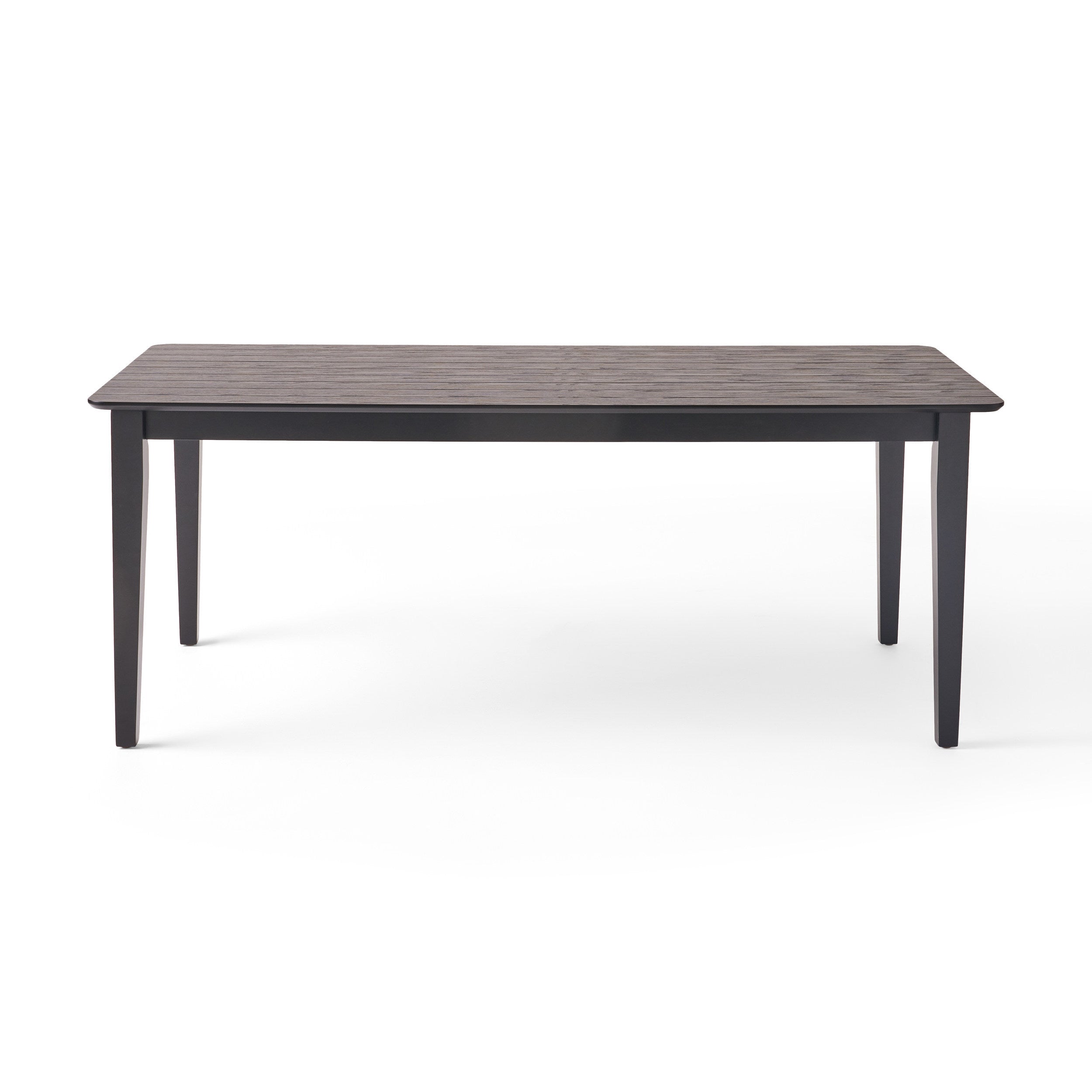 Farmhouse Charm Dining Table with Square Leg Black Solid Wood and MDF 76x35.5 inches - Grand Goldman Shop