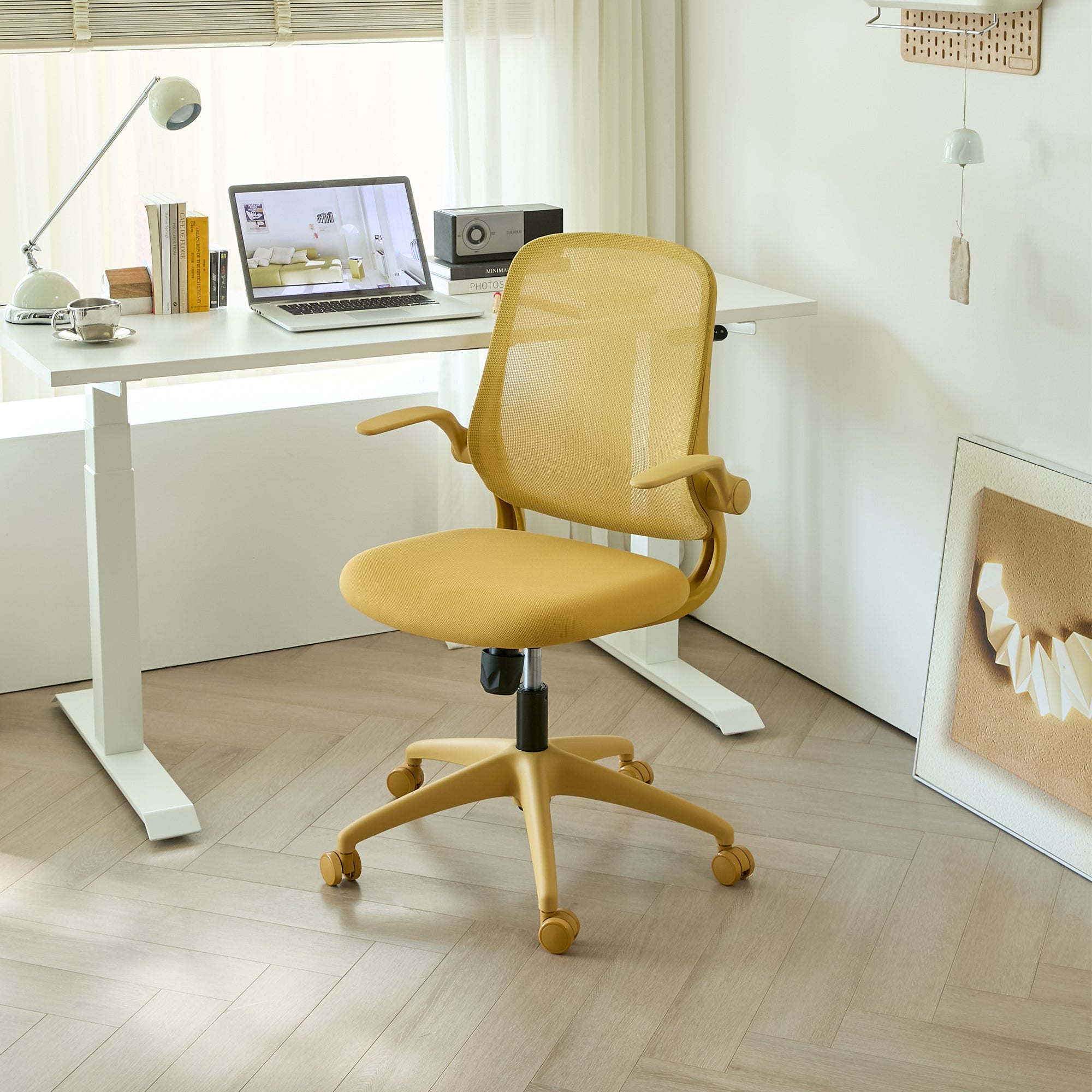 Ergonomic Color Office Chair 350LBS, Home Office, Mesh Back, Integrated Molded Foam, Comfortable Sitting, Flipping Armrest, F