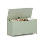 Kids Wooden Toy Box Storage with Safety Hinged Lid for Ages 2+ (Sage) - Grand Goldman