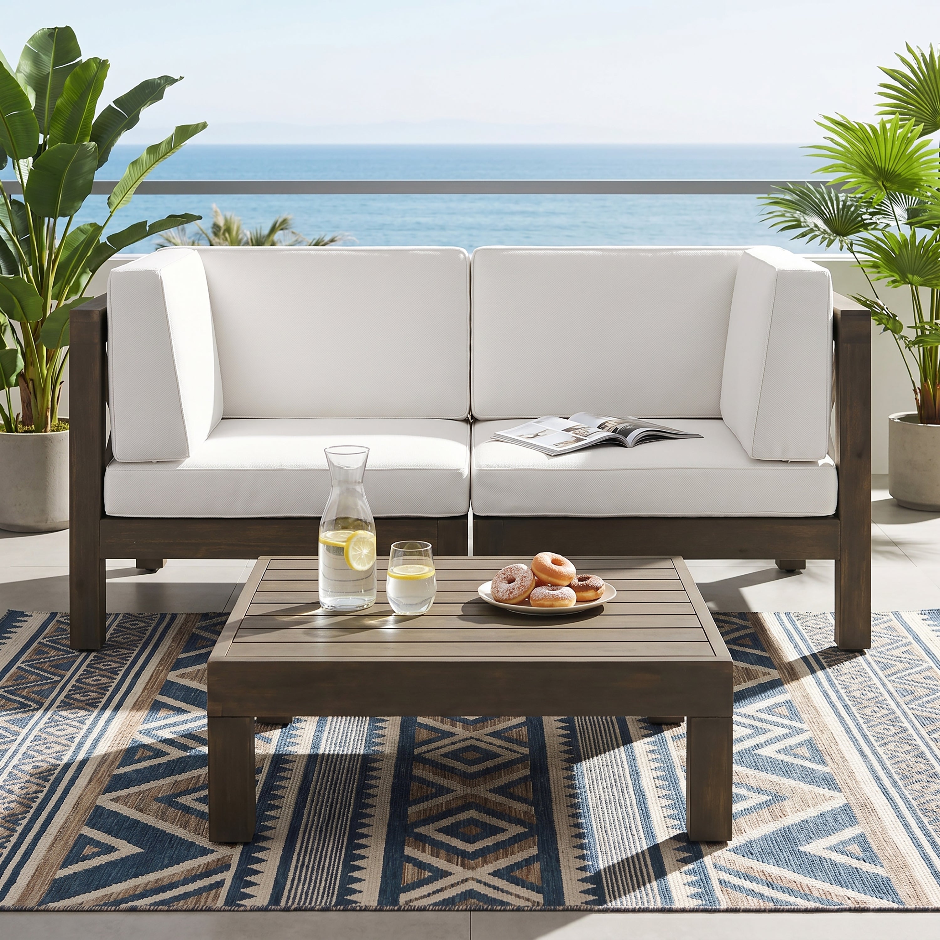 BRAVA X-BACK - 2-SITZER-SCHLAFSOFA MIT COUCHTISCH, WEISS