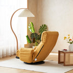Adjustable Yellow Swivel Lounge Chair with 360-Degree Rotating Seat and Headrest Support, Leisure Chair Deck Chair - Game Chair for Living Room - Grand Goldman Shop
