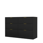Simply Modern 6-Drawer Dresser, Chest of Drawers for Bedroom, Living Room, Hallway, and Entryway - Large Storage Cabinet Black - Grand Goldman Shop