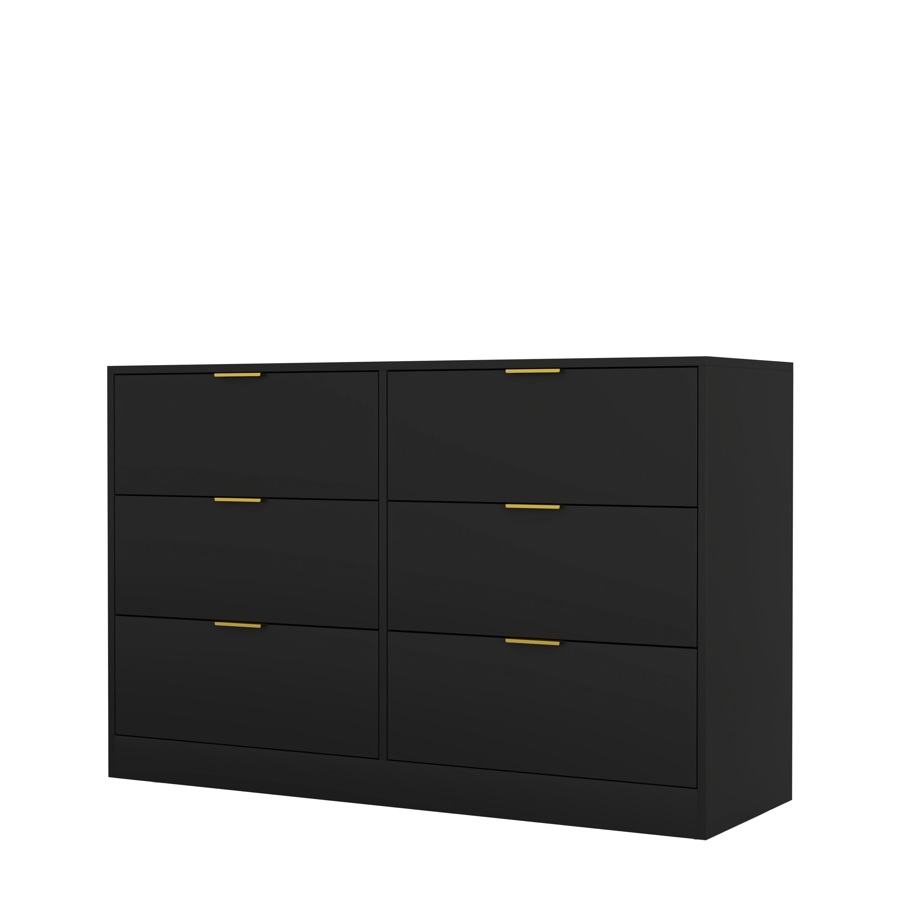 Simply Modern 6-Drawer Dresser, Chest of Drawers for Bedroom, Living Room, Hallway, and Entryway - Large Storage Cabinet Black - Grand Goldman Shop