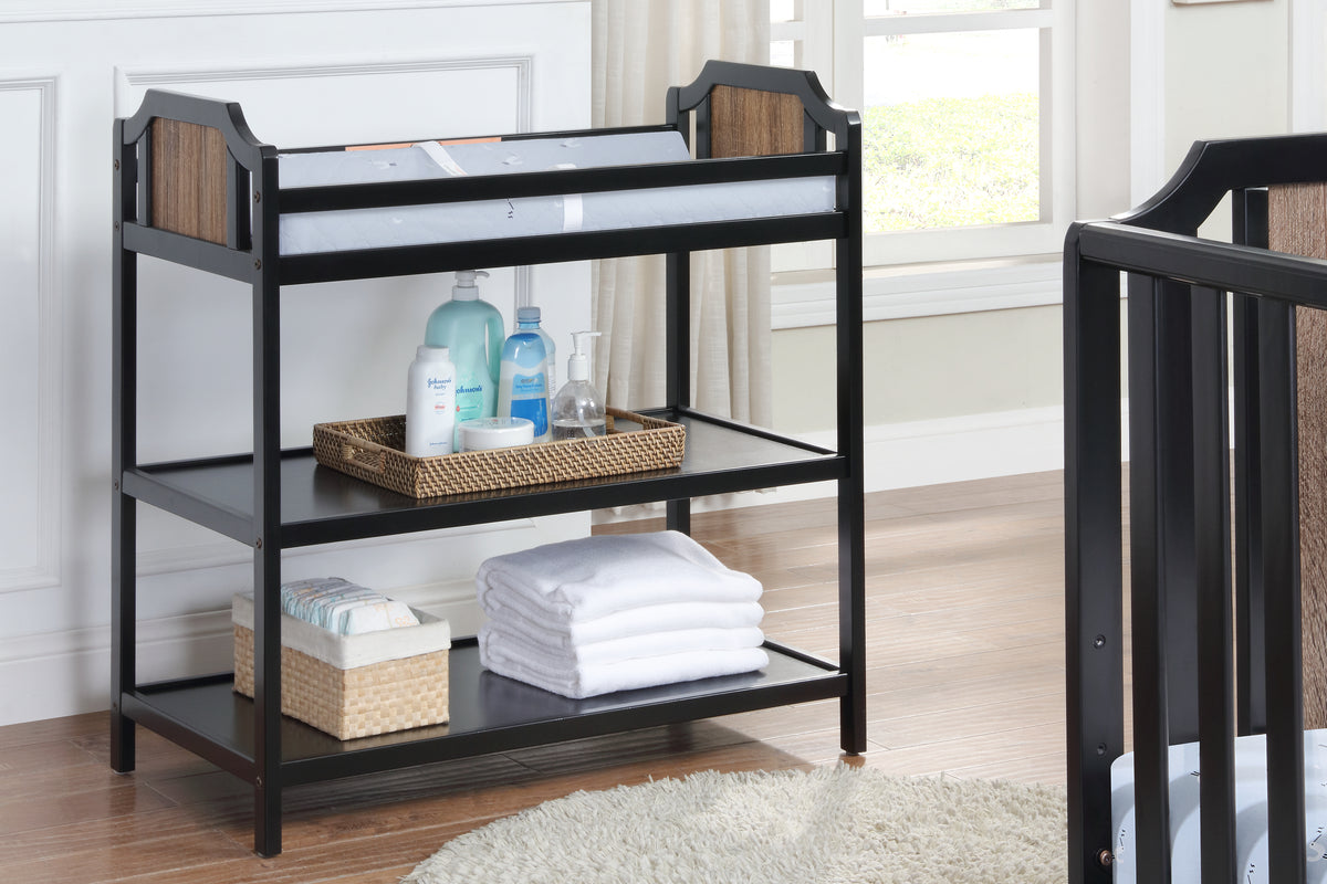 Brees Changing Table Black/Brownstone - Grand Goldman