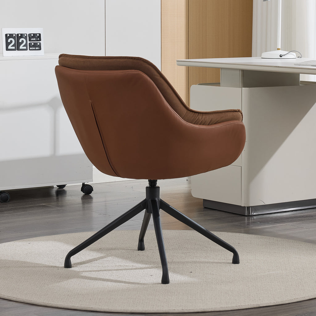 Modern Faux Leather Office Chair, Ergonomic Executive Desk Chair with High Back and Adjustable Features - Grand Goldman