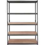 Storage Shelving Unit, 5-Tier Adjustable, 2000 lbs Capacity, Heavy Duty Garage Shelves Metal Organizer Utility Rack, Black, 48' L x 24' W x 72' H for Kitchen Pantry Basement Bathroom Laundry - Grand Goldman Shop