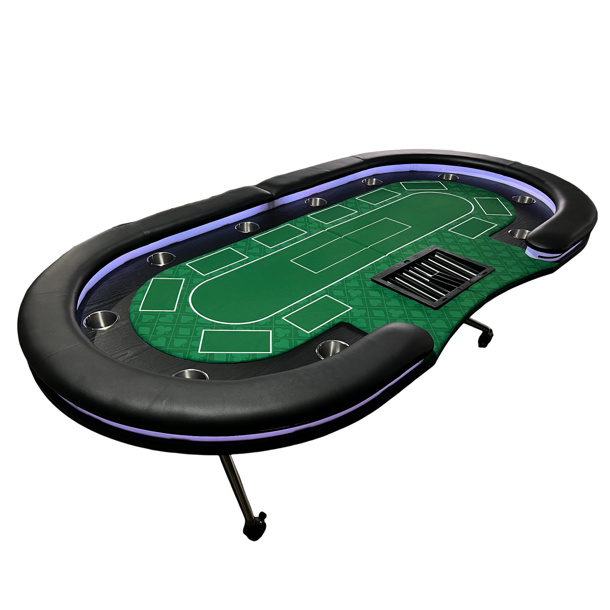 INO Design 94' Fodable Poker Table with Dealer Spot for 10 players, Green | Premium Home Decor - Grand Goldman