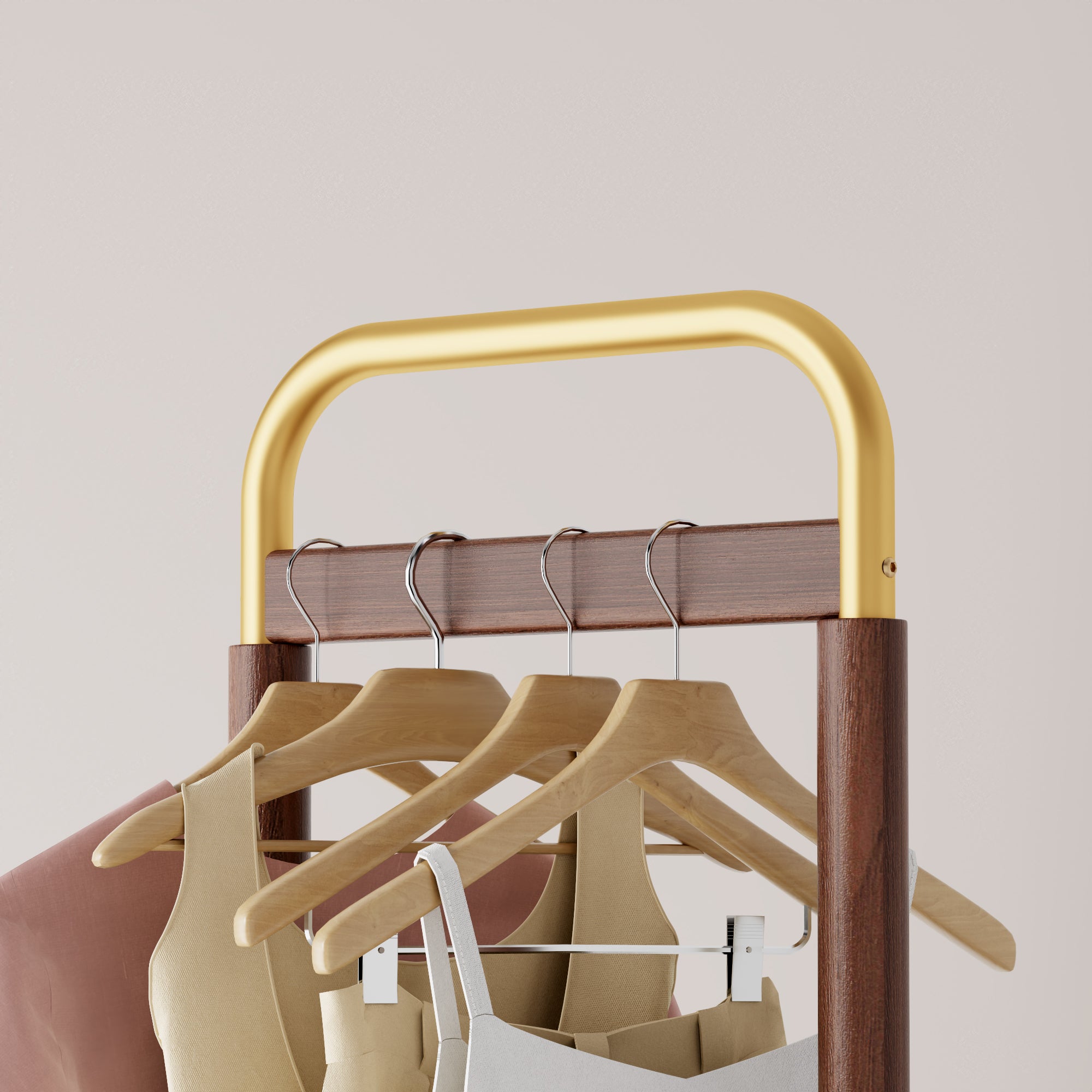 Coat Racks solid wood hanger 15.7* 11.8*71in Solid environmental protection easy to assemble beautiful can be placed in the bedroom/entrance/living room (Walnut) - Grand Goldman Shop