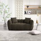 Cozy Beanbag Chair with High Resilience Foam Core for Two - Olive Green Chenille, 66x35x25 inches - Grand Goldman Shop