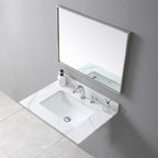Montary 31inch bathroom vanity top stone carrara gold  new style tops with rectangle undermount ceramic sink  and back splash with 3 faucet hole  for bathrom cabinet - Grand Goldman Shop