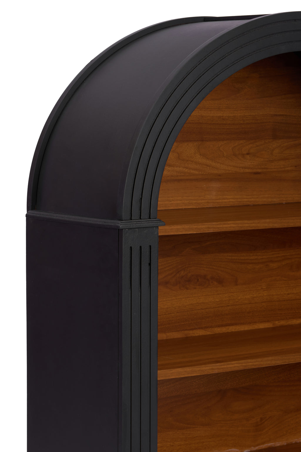 Bookcase, 4-Shelf Tall Bookshelf, 45.66' Wood Open Display Floor Arched Bookcase, Large Storage Organizer for Library, Bedroom, and Living Room (Black) - Grand Goldman Shop