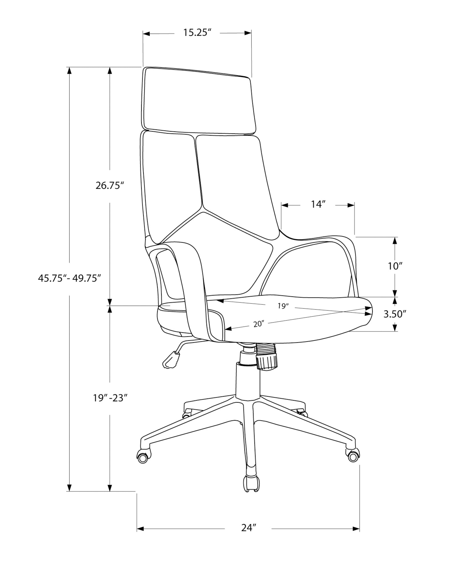 Office Chair, Adjustable Height, Swivel, Ergonomic, Armrests, Computer Desk, Work, Grey Mesh, White Metal, Contemporary, Mode